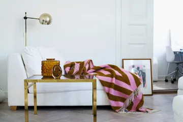 Tangent wool throw 130x200 cm - Pink-carmel - Klippan Yllefabrik