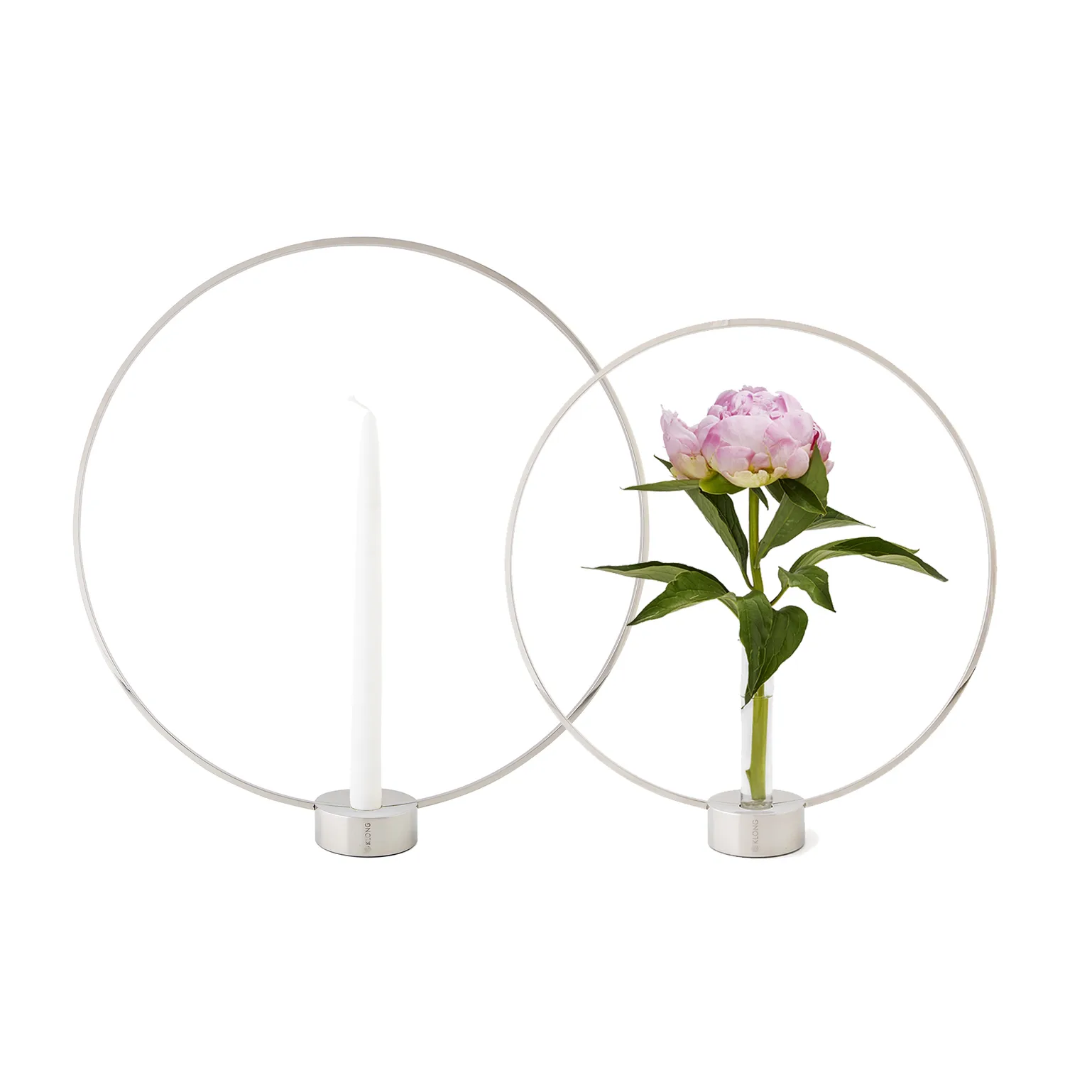 Gloria candle holder, large, nickel KLONG