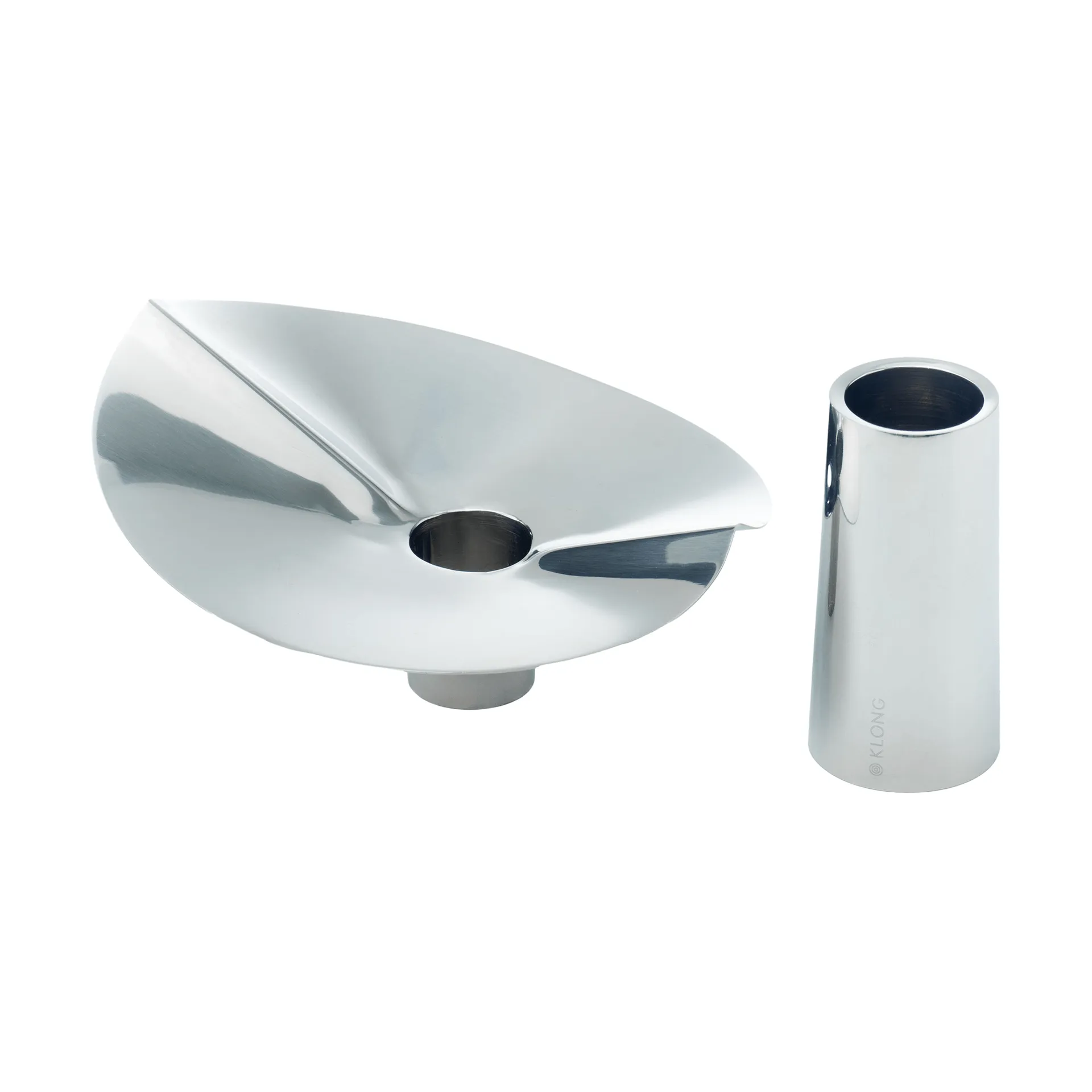 Löv vase-candle holder, Stainless steel. 10 cm KLONG
