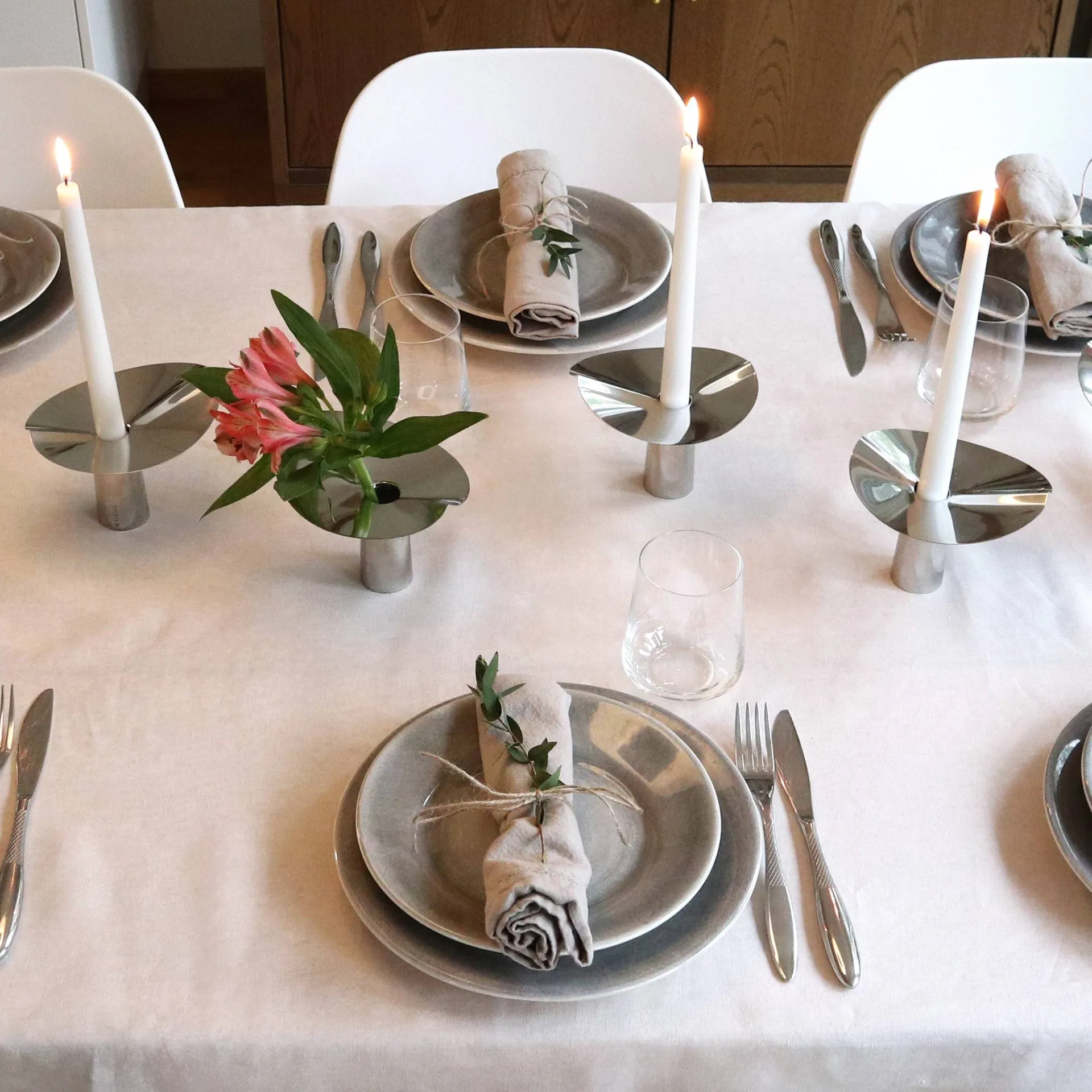 Löv vase-candle holder, Stainless steel. 10 cm KLONG