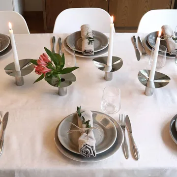 Löv vase-candle holder - Stainless steel. 10 cm - KLONG