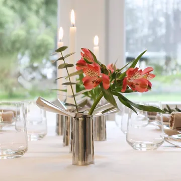 Löv vase-candle holder - Stainless steel. 10 cm - KLONG
