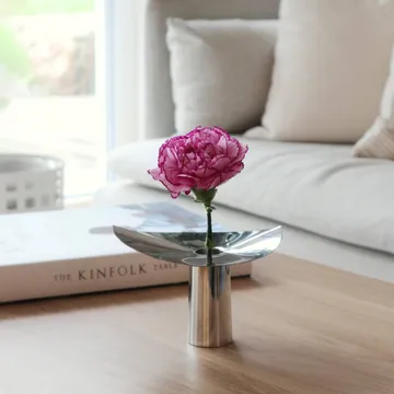 Löv vase-candle holder - Stainless steel. 10 cm - KLONG