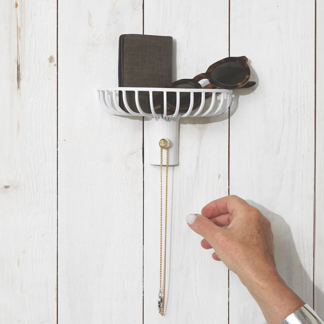 Lunett objects hat rack with hook, White KLONG