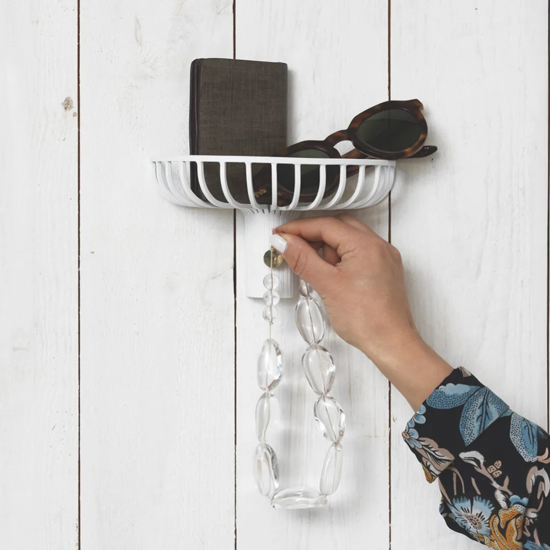 Lunett objects hat rack with hook, White KLONG