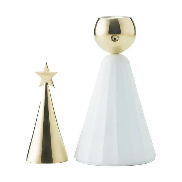 Soprano candle holder, White-brass KLONG