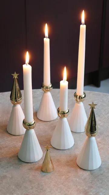 Soprano candle holder - White-brass - KLONG