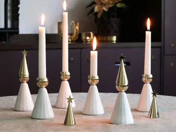 Soprano candle holder - White-brass - KLONG