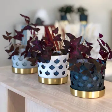 Trio flower pot drop small Ø12 cm - blue - KLONG