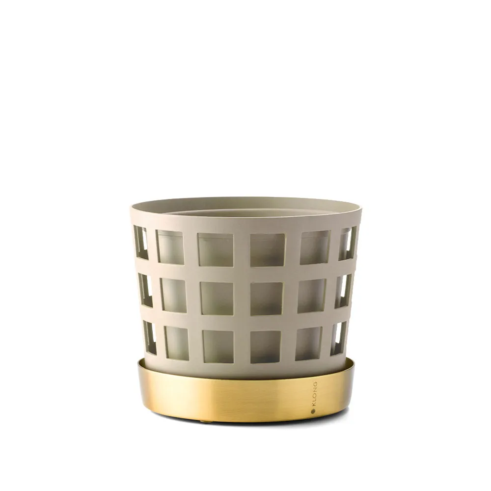Trio Pot square flower pot, Beige, small Ø12 cm KLONG