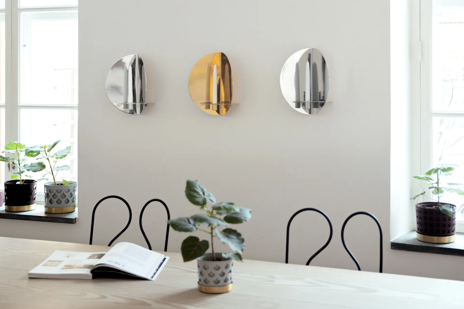 Twilight candle sticks wall, Nickel KLONG