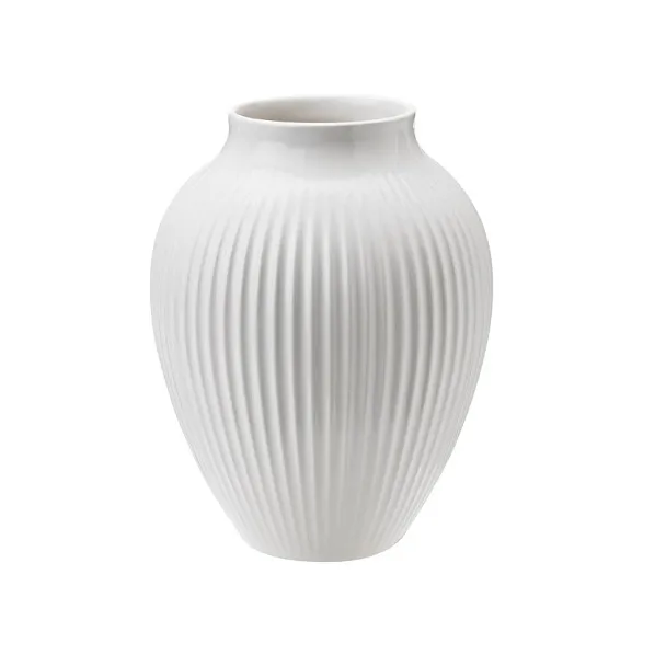 Knabstrup vase ribbed 12.5 cm, white Knabstrup Keramik