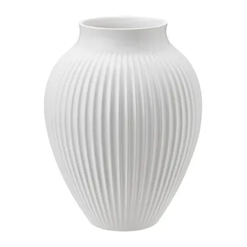 Knabstrup vase ribbed 20 cm - white - Knabstrup Keramik