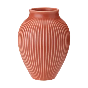 Knabstrup vase ribbed 27 cm - Coral - Knabstrup Keramik