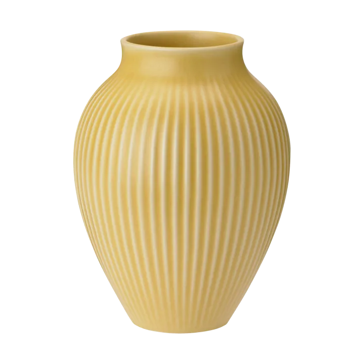 Knabstrup vase ribbed 27 cm - Yellow - Knabstrup Keramik