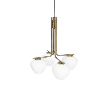 DK 4-Low pendant - Raw brass/matte white - Konsthantverk