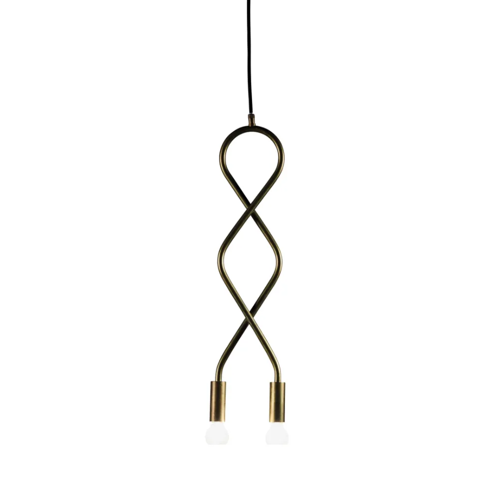 Eld pendant, Raw brass, 2-lights Konsthantverk