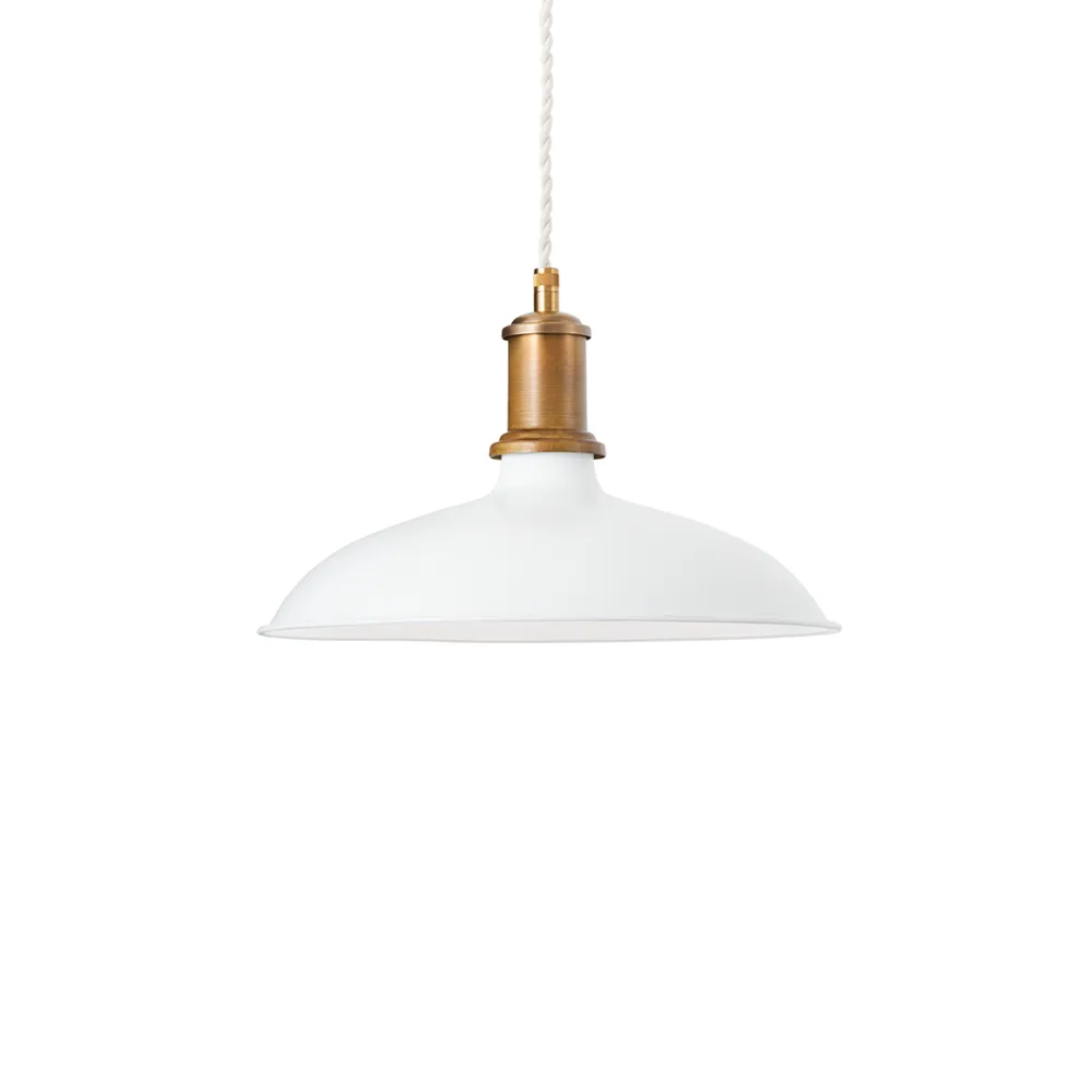 Kavaljer pendant, White matte, raw brass, small Konsthantverk