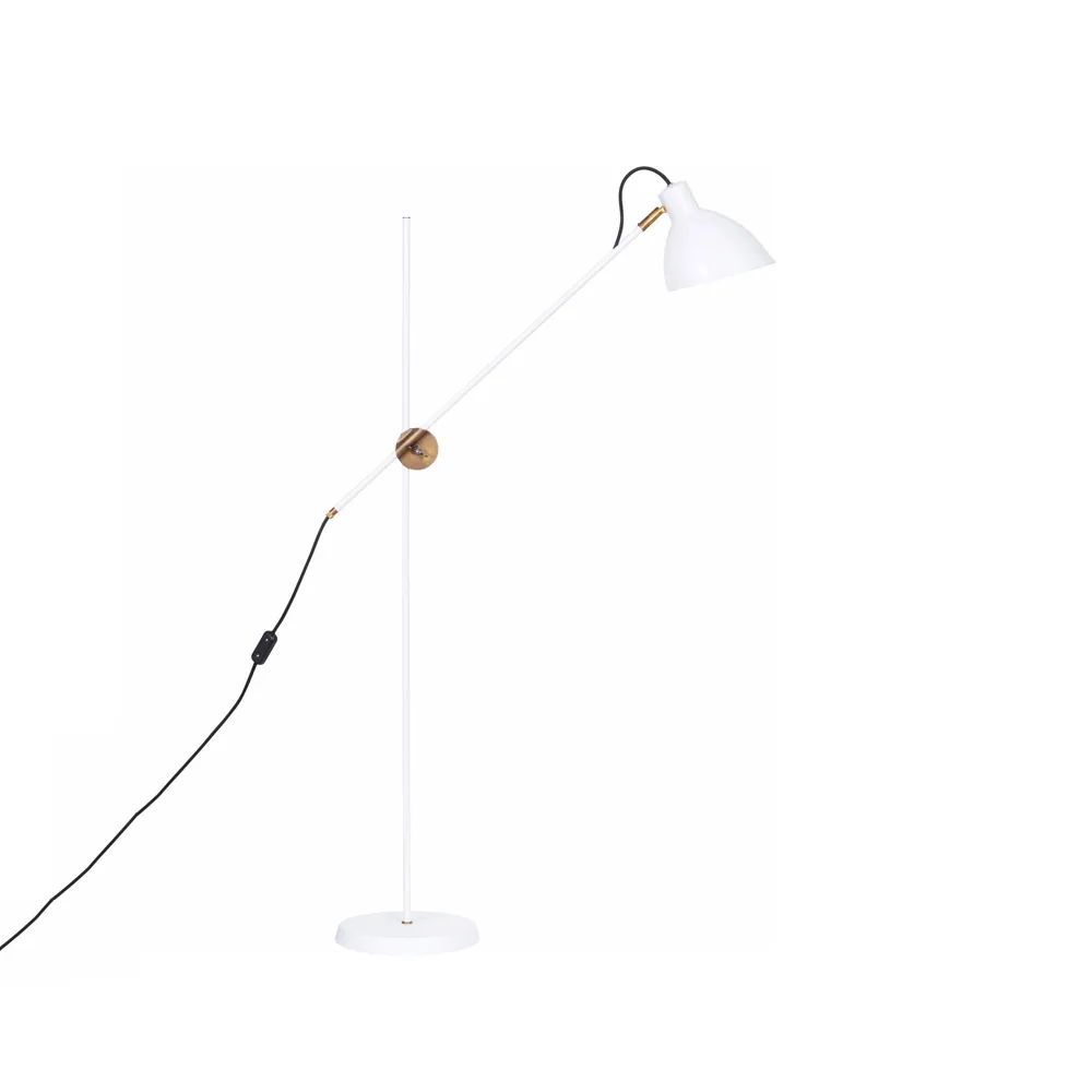 KH1 floor lamp, White matte, raw brass Konsthantverk