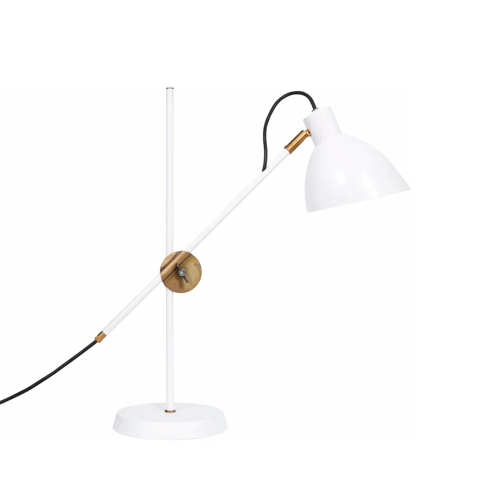KH1 table lamp, White matte, raw brass Konsthantverk