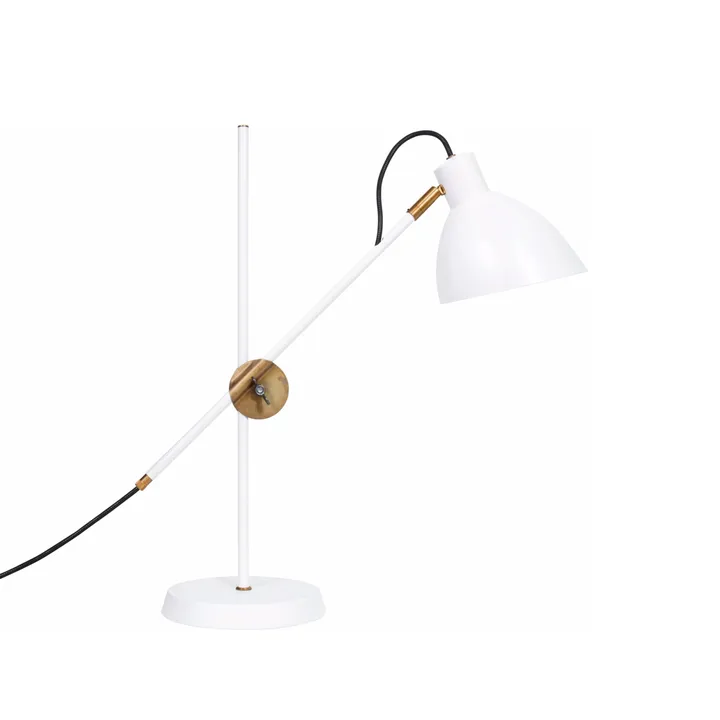 KH1 table lamp - White matte, raw brass - Konsthantverk