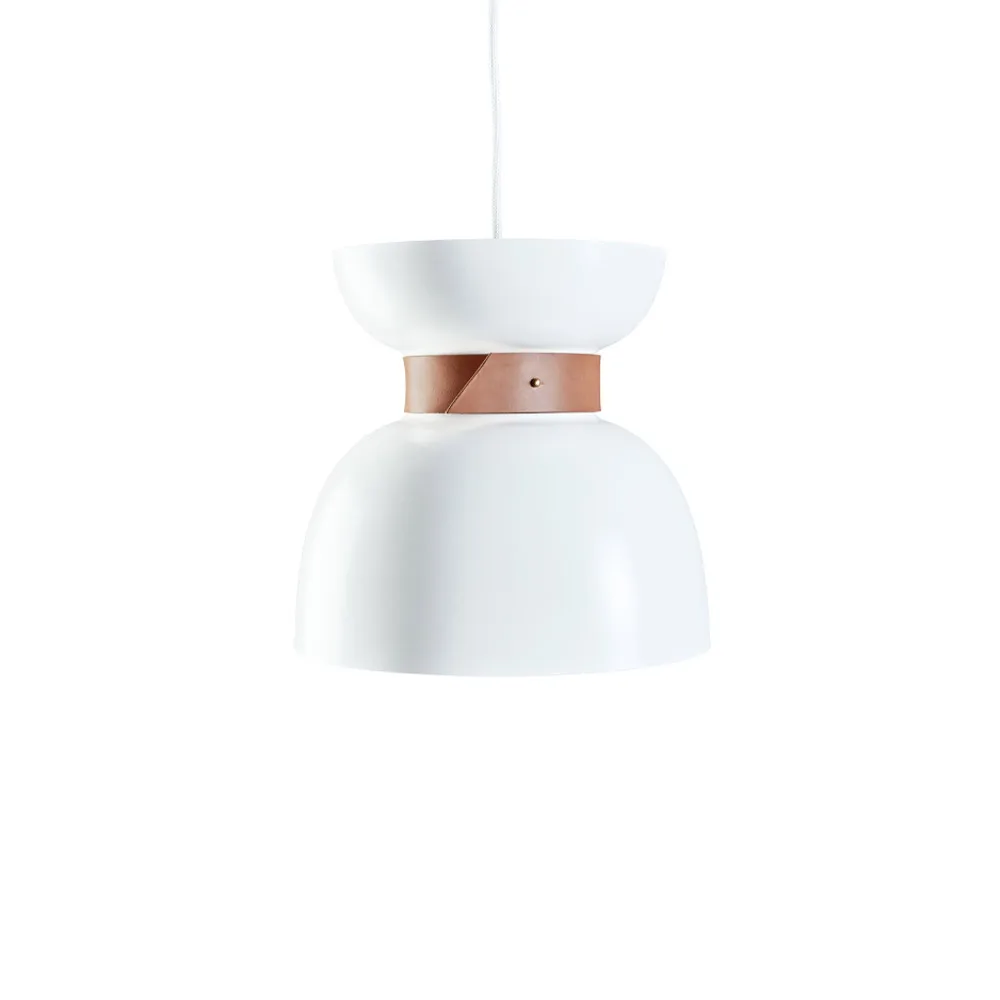 Liv pendant, Raw brass, leather Konsthantverk