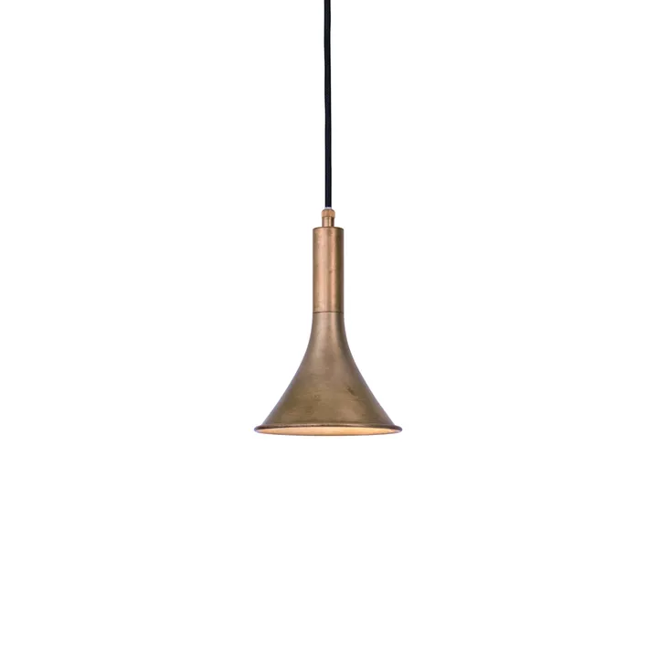 Megafon 1 - Low straight pendant - Brass - Konsthantverk
