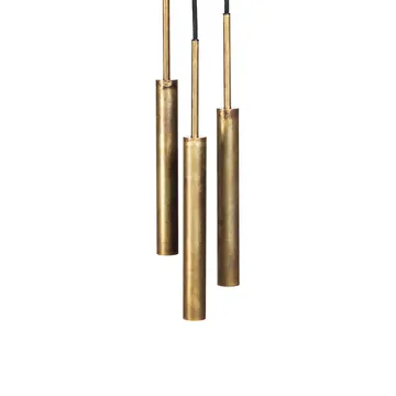 Stav pendant 3 round ceiling plate - Raw brass - Konsthantverk