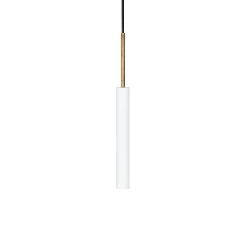 Stav pendant, White/raw brass Konsthantverk
