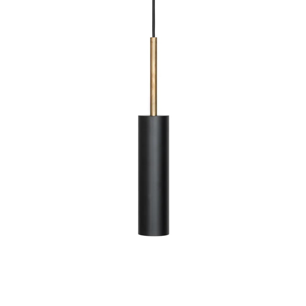 Stav pendant XL, Black/raw brass Konsthantverk