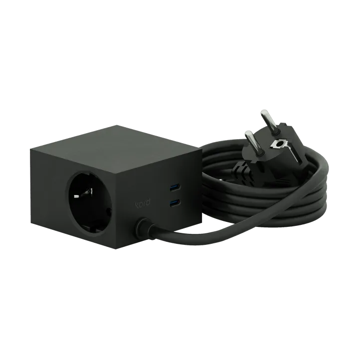 Cuboid+ outlet USB-C 30W 2 m - Black - Kord