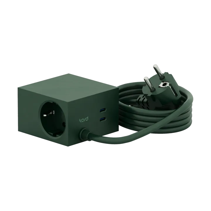 Cuboid+ outlet USB-C 30W 2 m - Dark Green - Kord