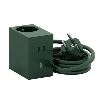 Cuboid+ outlet USB-C 30W 2 m - Dark Green - Kord