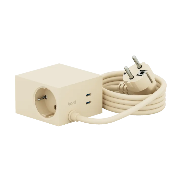 Cuboid+ outlet USB-C 30W 2 m - Pearled Ivory - Kord