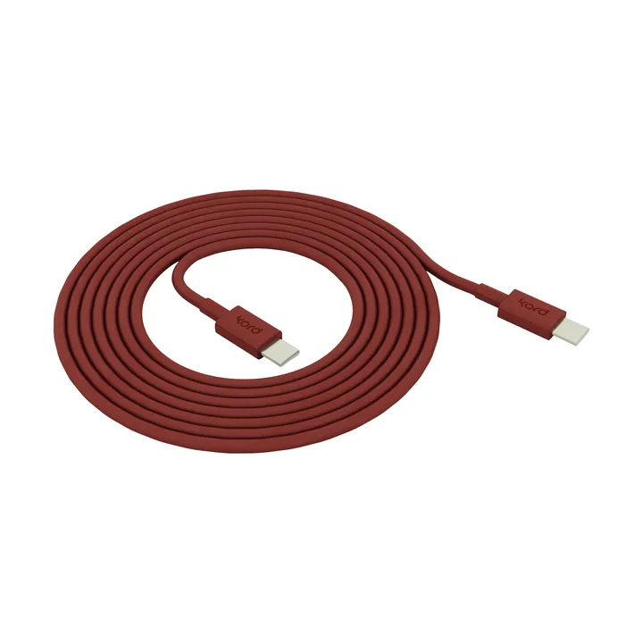 Kord USB-C to USB-C charging cable 1,8 m - Fired Brick - Kord