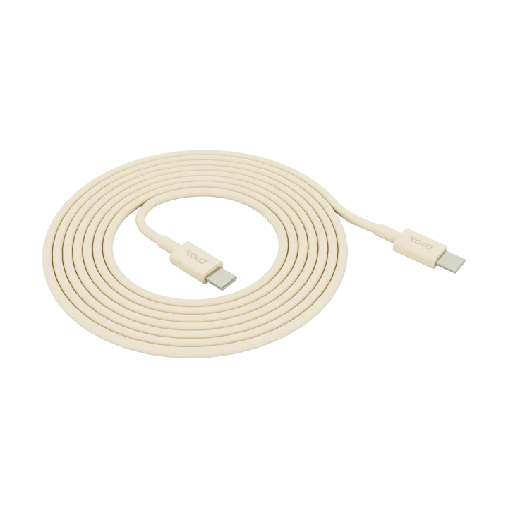 Kord USB-C to USB-C charging cable 1,8 m - Pearled Ivory - Kord