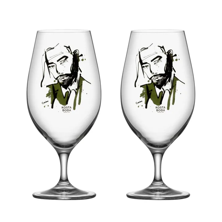 All about you beer glass 40 cl 2-pack - Want him (green) - Kosta Boda