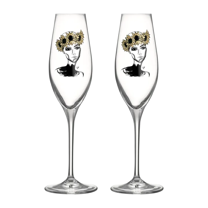 All about you champagne glass 24 cl 2-pack - Let's celebrate you - Kosta Boda