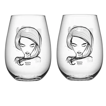 All about you glass 57 cl 2-pack - need you (white) - Kosta Boda