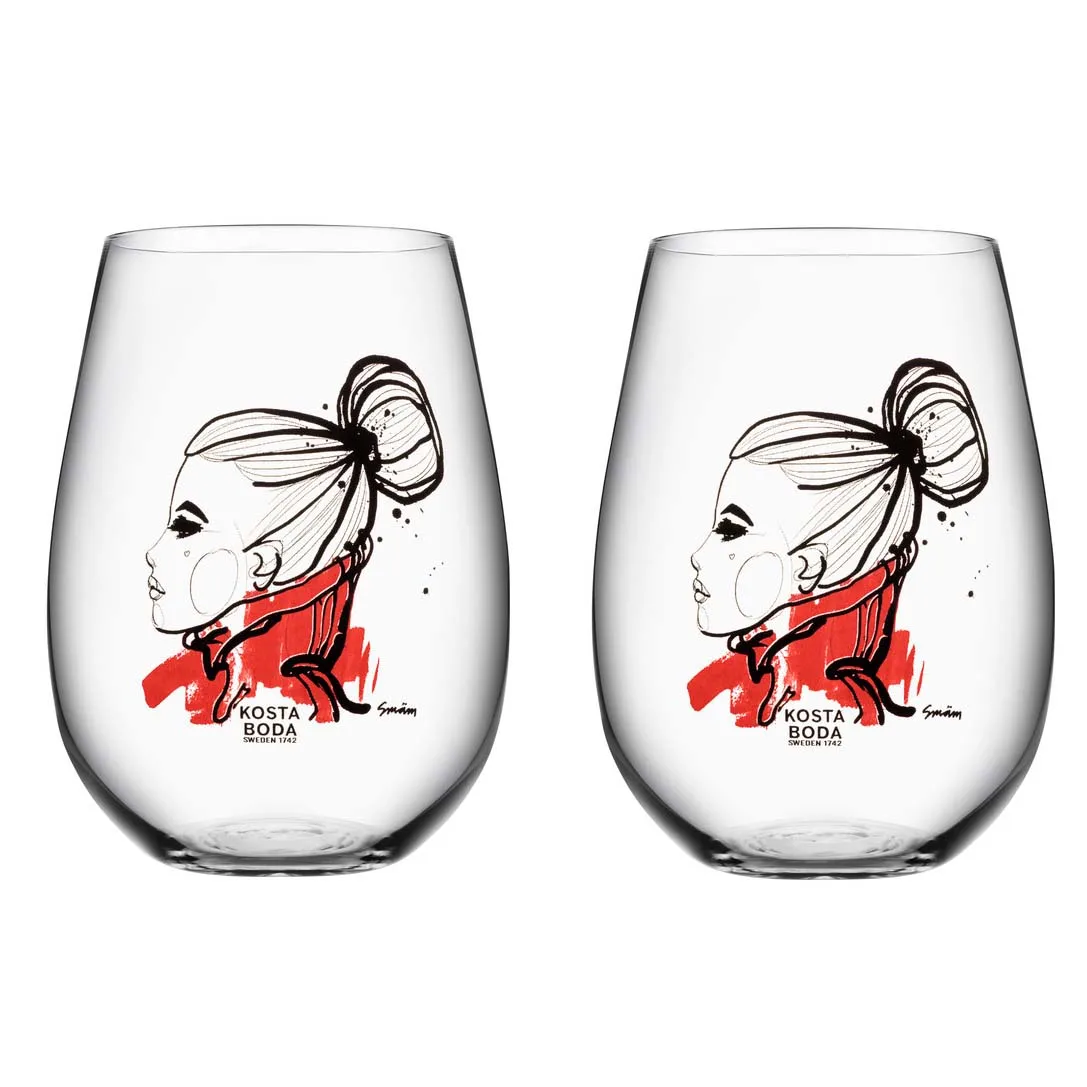 All about you glass 57 cl 2-pack, want you (red) Kosta Boda