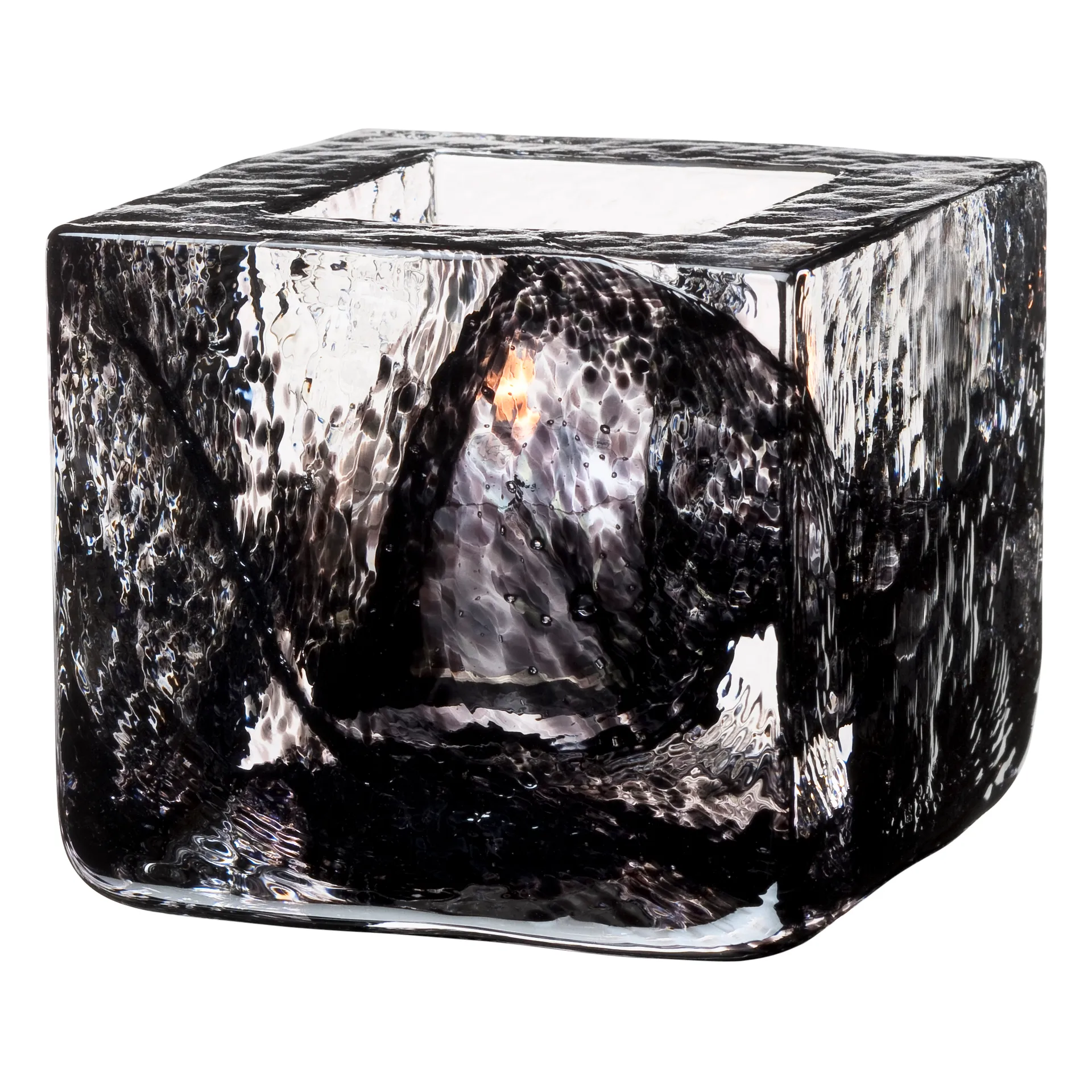 Brick votive, black Kosta Boda