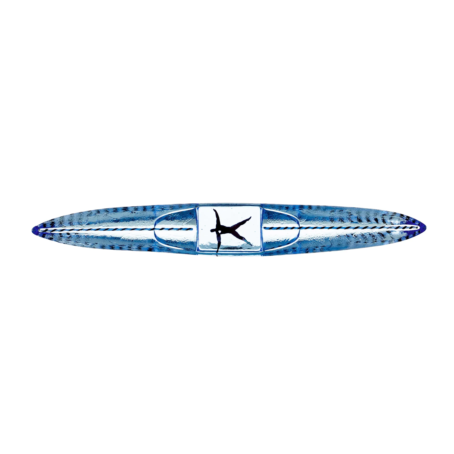 BV Drifter glass sculpture, blue Kosta Boda