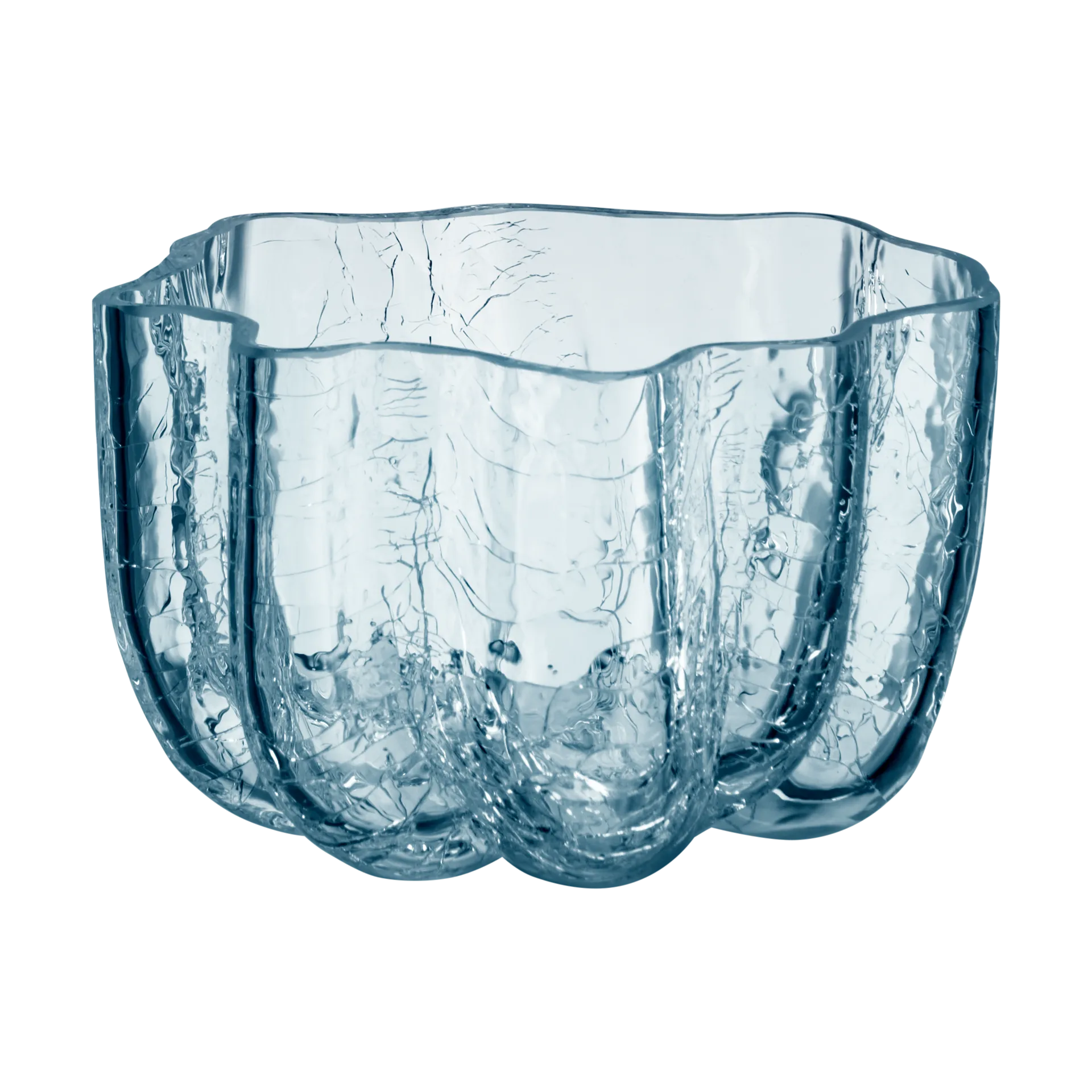 Crackle candle holder circular 58 mm, Clear Kosta Boda