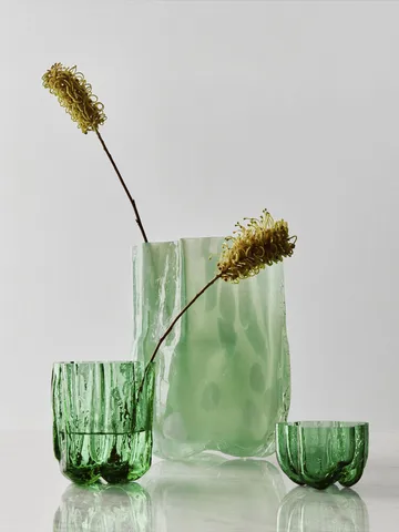 Crackle vase 12,1 cm - Dark green - Kosta Boda