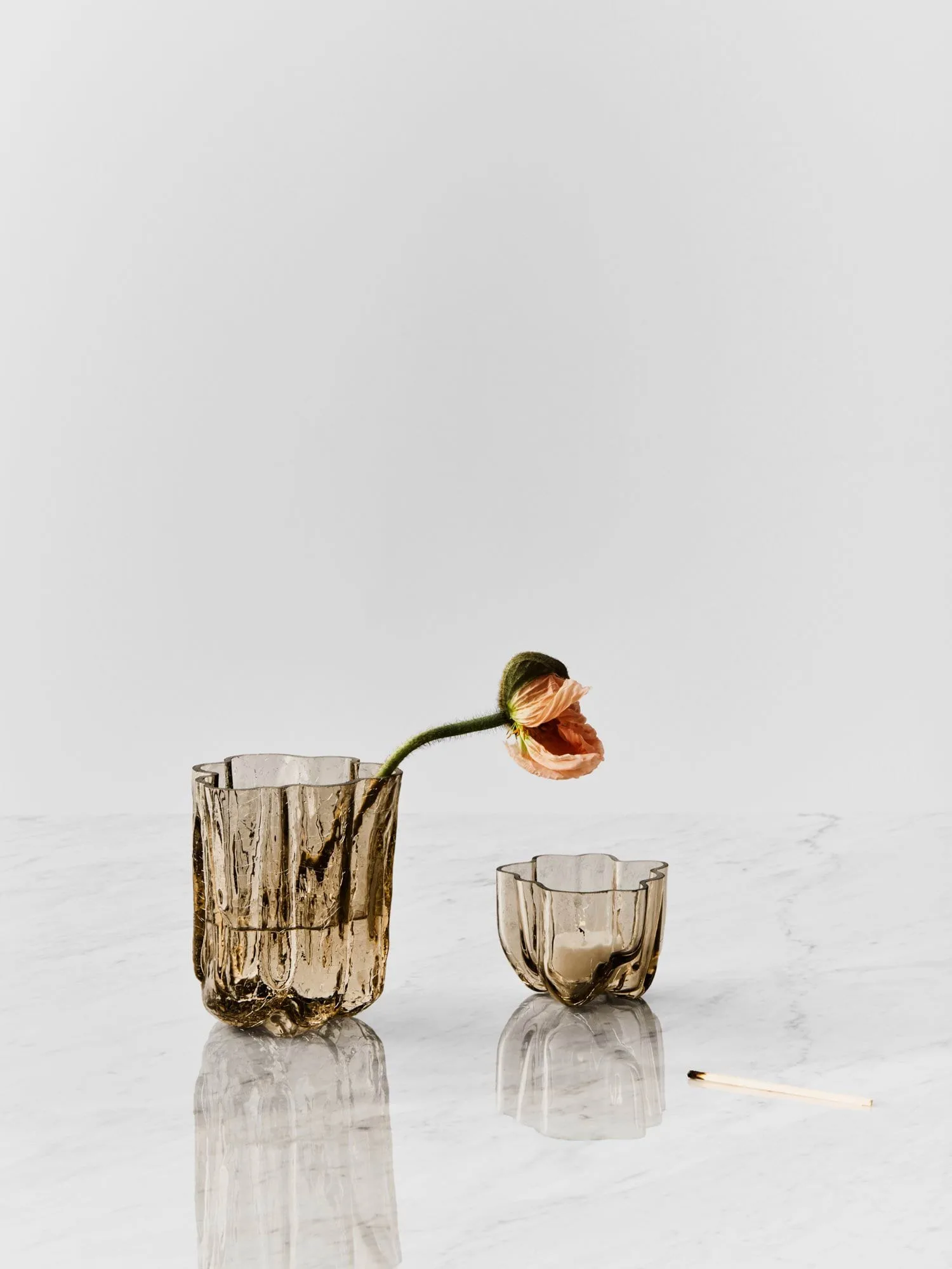 Crackle vase 12,1 cm, Taupe Kosta Boda