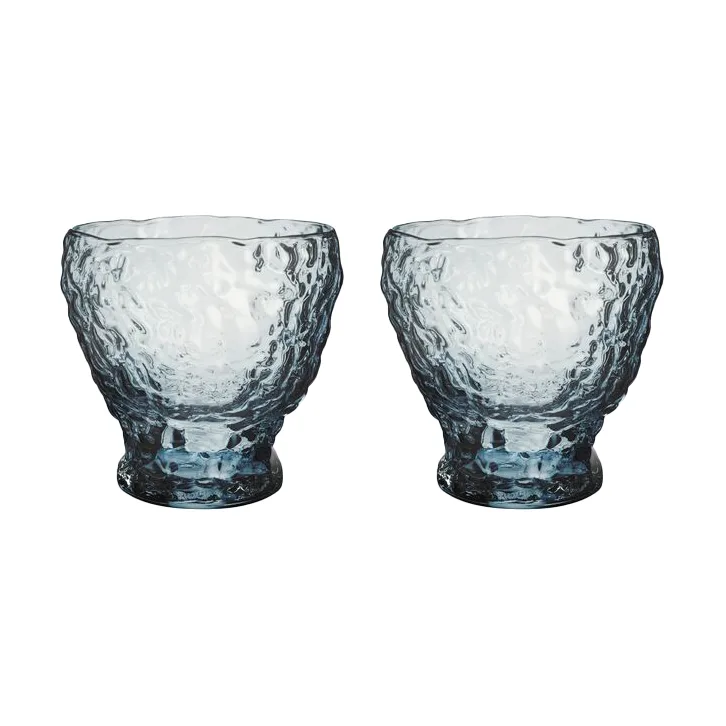 Moss tumbler glass circular 33 cl 2-pack, Blue Kosta Boda