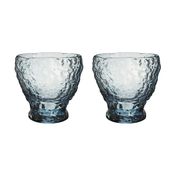 Moss tumbler glass circular 33 cl 2-pack - Blue - Kosta Boda