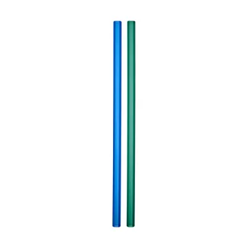 Sipsavor straws 200 mm 2-pack - Blue-green - Kosta Boda