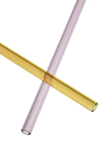 Sipsavor straws 200 mm 2-pack - Pink-yellow - Kosta Boda
