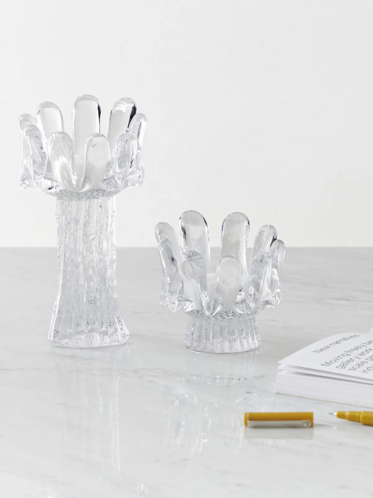 Sunflower candle holder 9.2 cm, Clear Kosta Boda